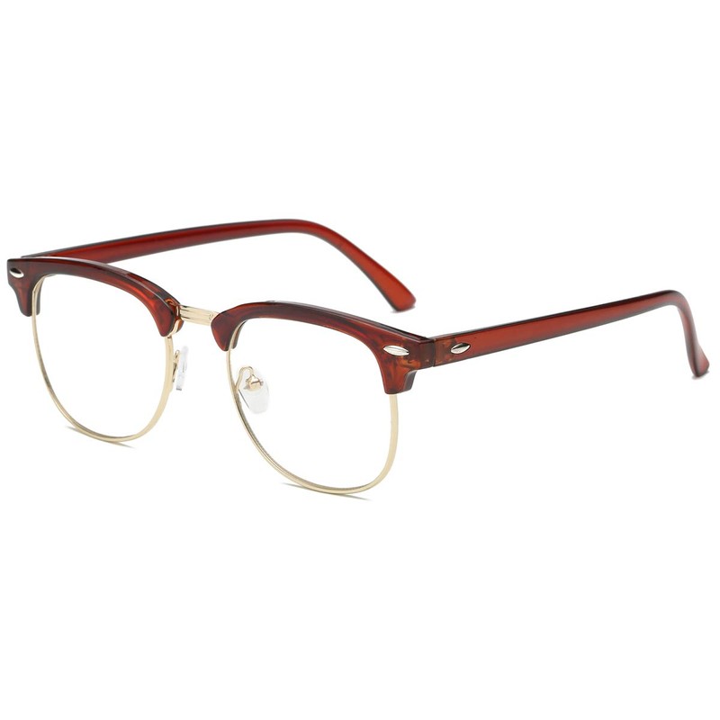 aisswzber Fashion Vintage Classic Semi-Rimless Half Frame Clear Lens Glasses