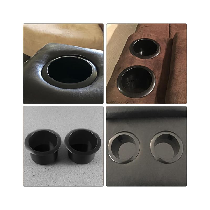 VALICLUD 2PCS Black Plastic Cup Holder Insert, Replacement for Recliner