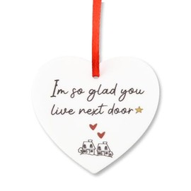 Heart Ornament Gifts for Neighbor for Women Men Friend Friendship Ornament Gifts for Friends Sister Birthday Gifts for Women Men Neighbors I'm So Glad You Live Next Door Ornament