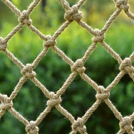 Plant Support Net, Environmentally Friendly, Biodegradable, Natural Jute Yarn, Plant Climbing, Balcony Stair Net, Photo Wall Decoration, Children's Climbing Safety Net (2 x 5 m)