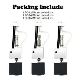 HzdaDeve 3 Pack Hardened Hotend for Kobra S1 Combo 0.2MM 0.4MM 0.6MM Stainless Steel Print Head Extruder Kit Hot End Heater Block Heating Rod Thermistor Nozzle for Anycubic Kobra S1/ACE Pro