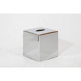 G.V.R. Storage box and dispenser for tissues, made in Italy, made from recyclable ABS, available in various colours, living room, hotel and home. (chrome cube)
