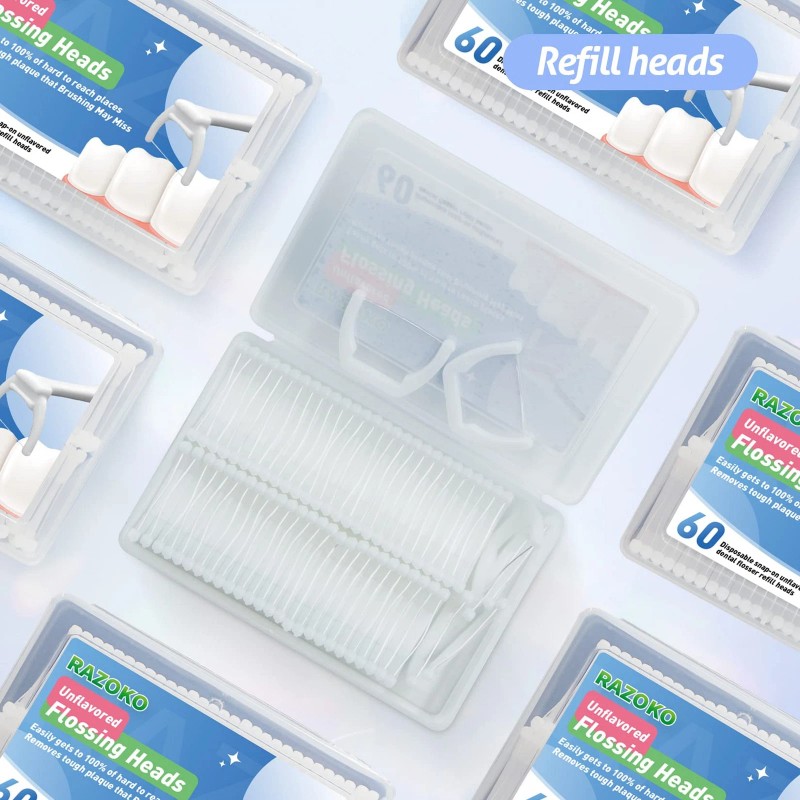Razoko Dental Floss Picks Clean Dental Flossers Kit with 2