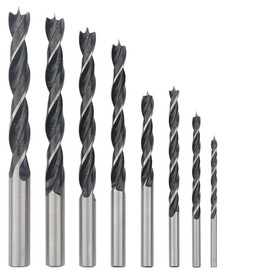 8PCS Brad Point Drill Bits Set, 3-10mm High-Speed Steel - Precision Woodworking Bits for Softwood, Hardwood, Plywood & Plastic - Sharp Spiral Flute Design