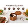 Acacia Wood Salt and Pepper Cellar with Spoon - 360°