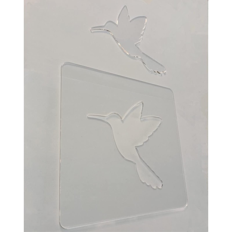 Humming Bird Template,Acrylic Router Template,Woodworking Router Template Tracing Guide (7.875"x