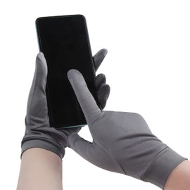 CINECE Women's Silk Gloves, Hand Care, Moisturizing, Heat Retention, Protection, Rough Skin, Sunscreen (Gray)
