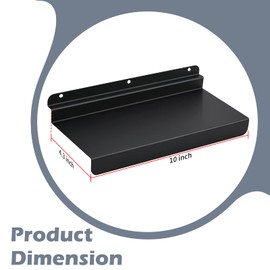 SNOGSWOG 4x10 Inch Slatwall Shelves Set of 8, Metal Slat Wall Shelves Accessories, Black Flat Display Shelves for Slat, Metal Retail Display for Storage and Organization