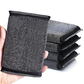 Kitchen Sponges for Dishes - Steel Wool Scrubber Sponges for Kitchen Heavy Duty Non-Scratch Scrubbing Cleaner (6 Pack)