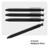 U Brands Midnight Monterey Ballpoint Pens, 4 Count, Black Soft