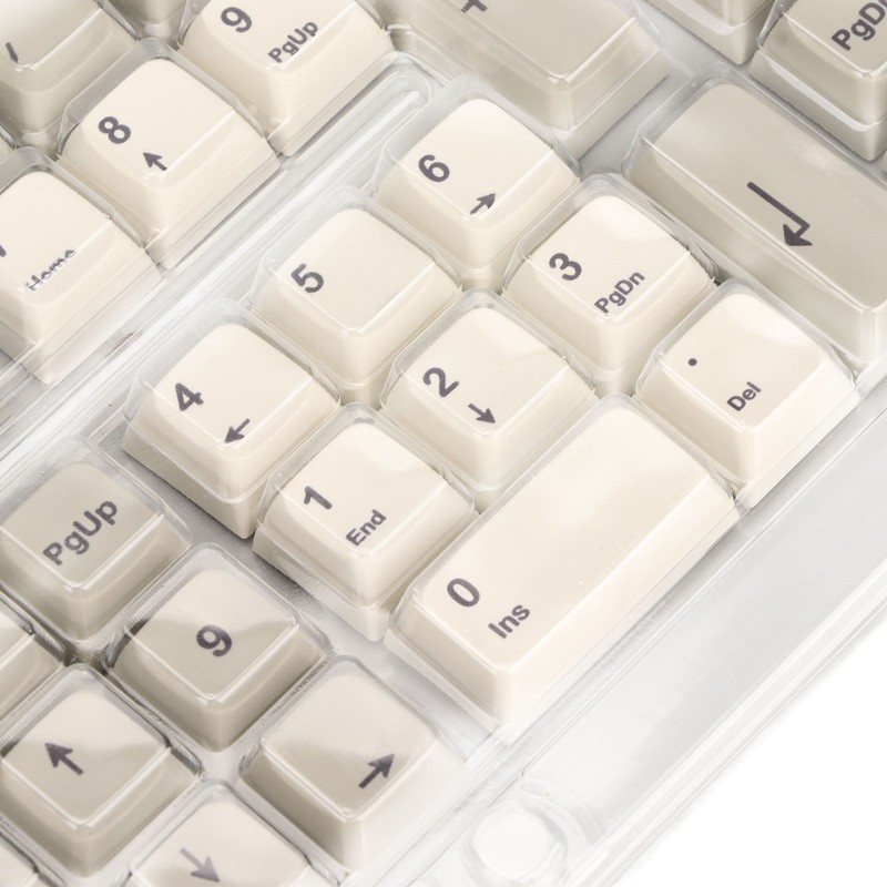 Keyboard Keycaps Retro Grey White 122 Keys PBT Theme Keycap