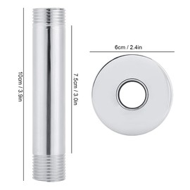 Stainless Steel Shower Arm With Plates For Bathroom And Bath G1/2 Inch Brazo De Ducha De Acero Inoxidable
