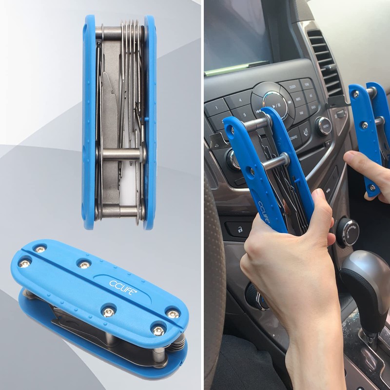 CCLIFE 2-Piece Car Radio Removal Tool Portable 16-in-1 Release Tool