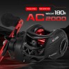 ROOBLINOS AC-2000 Left-Hand Baitcasting Reel Graphite Body 7.2:1 Gear Ratio