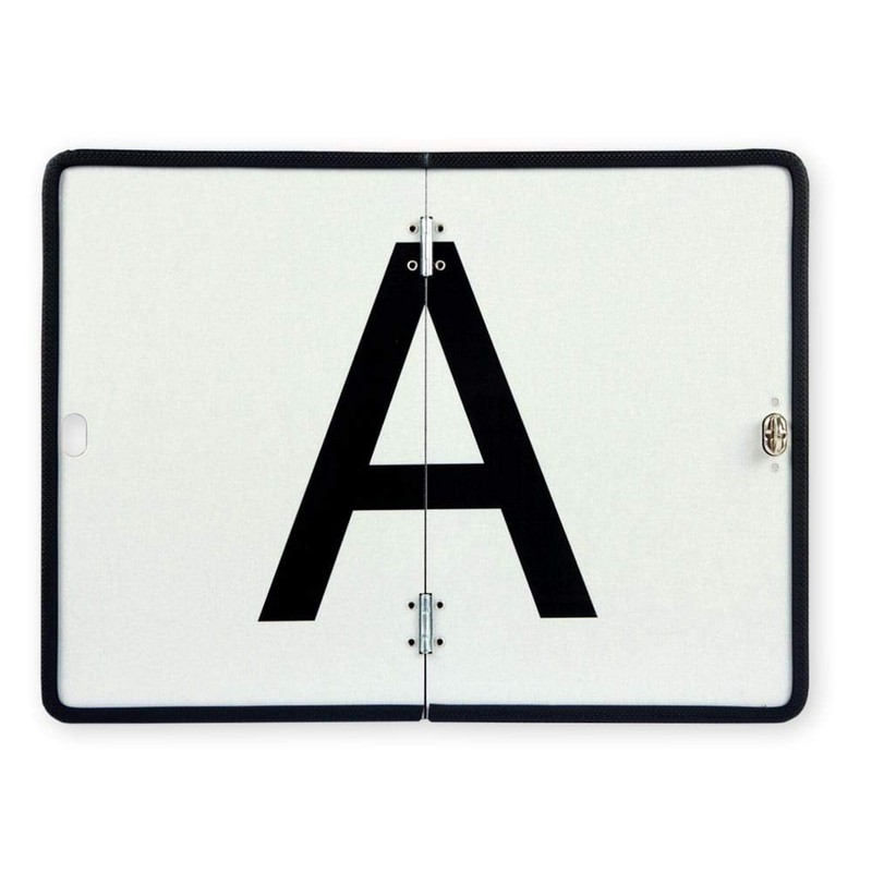 A-board A-sign for waste transport on sheet steel, vertically foldable