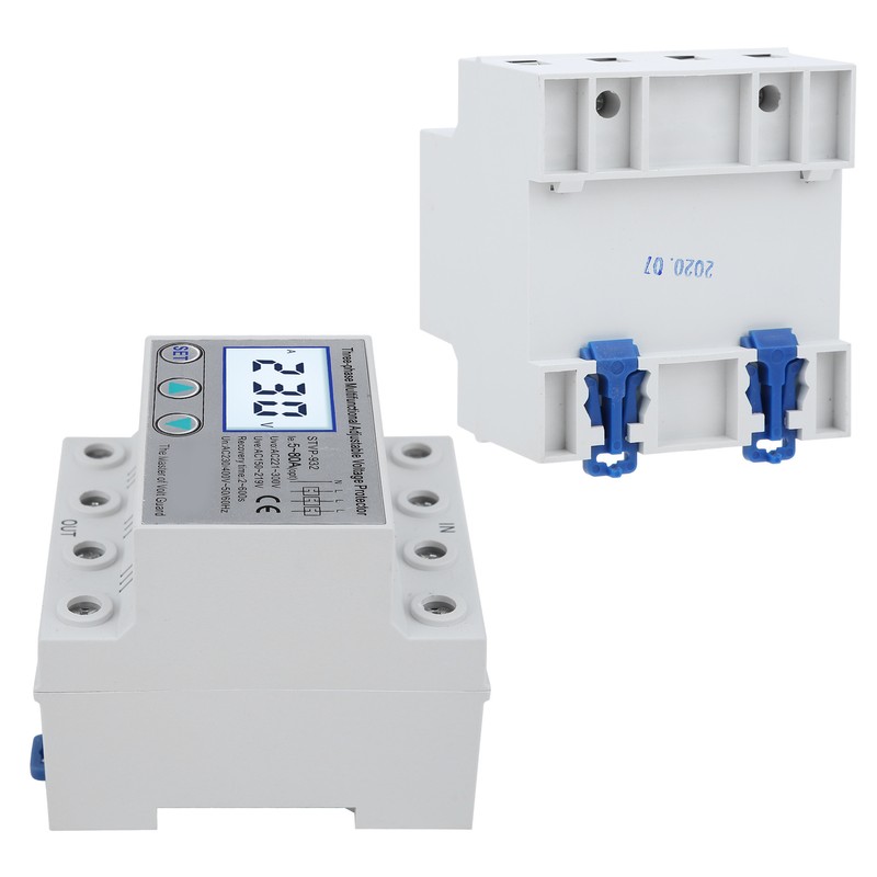 Adjustable Voltage Protector 3-Phase LCD Multifunctional Self-Resetting STVP-932 230v 400VAC(50A
