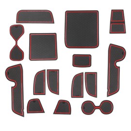 BSTW Car Non-Slip Mats for Honda HR-V III (2022-2025), Faithful Rubber Mat for Centre Console, Cup Holder & Door Recesses, Suitable for Honda HRV/Hybrid (Red)