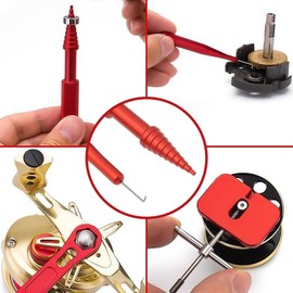 SG Store 1 Set Reel Repair Tool Kit 90x13mm/8x78mm for Fishing Reel Maintenance Red