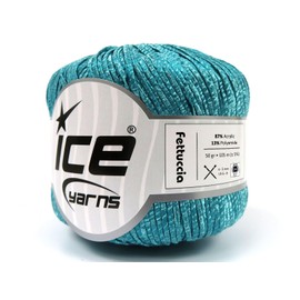 Lot of 6 Skeins Ice Yarns FETTUCCIA Hand Knitting Yarn Ocean Green