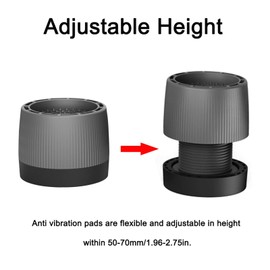 TopHomer 4 Pcs Washing Machine Feet Pads, Adjustable Washer Stabilizer Noise Cancelling Anti Vibration Mat for Dryer, Washing Machine and Dishwasher (Gray)