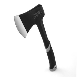 JXE JXO Camping Axe & Hatchets - 14.4" Chopping Axe with Sheath, Forged Steel Construction & Ergonomic Shock-Absorbing Grip (Grey