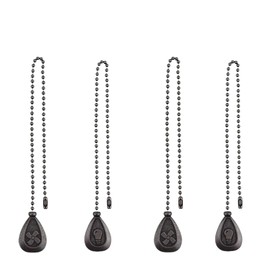 4 Pack Bronzed Ceiling Fan Pull Chain Extension, 12.5 Inches Classic Drop Shaped Pendant Pull Chains for Ceiling Fans and Lights, Decorative Fan Pulls Extenders with Connector