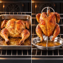 Chicken Roaster Rack for Grilling – Stainless Steel Roasting Stand for Kitchen Oven & Outdoor BBQ Cooking