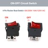 RuoFeng KCD1-104N ON-OFF 4 Pin 2 Position Red LED Light
