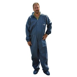 ShuBee Trishield Disposable Coverall Suit with Heavy Duty Zipper, Elastic Wrist & Ankles Five Pockets -Without Hood