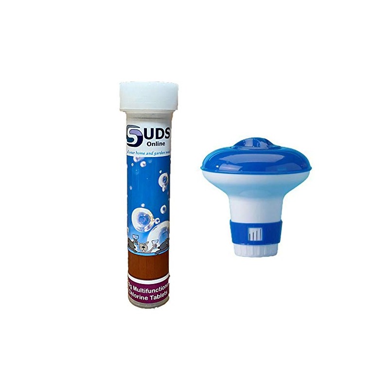 SUDS-ONLINE Floating Dispenser + 10 Ultimate Chlorine Tablets 20g Hot