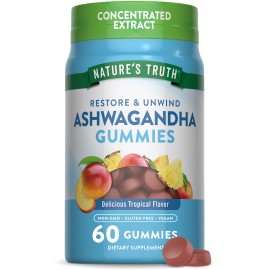 Nature's Truth Ashwagandha Gummies | 60 Vegan Tropical Flavor Gummies | by Nature's Truth