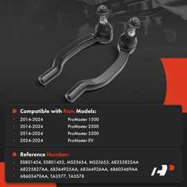 A-Premium 2 x Front Outer Tie Rod Ends, Compatible with Ram ProMaster 1500 2500 3500 2014-2024, ProMaster EV 2024