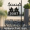 Metal Cat Address Sign, Home Numbers Plaque, Address Post Sign