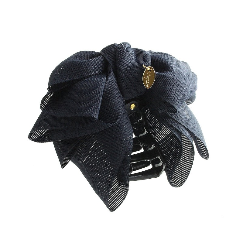 VingTAINE H-620-NY Center Ribbon Hair Claw Hair Accessories, Navy