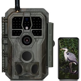GardePro E8 Wildlife Camera, WiFi, 64MP 1296P Trail Camera with 100ft Night Vision 0.1s Motion Activated, Camera Traps for Garden, Camo