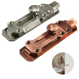 2 Pack Heavy Duty Polished Chrome Door Bolt, Surface Mounted Sliding Door Lock with Screws, Ideal for Securing Internal Doors, Bedrooms, Bathrooms, and Cupboards