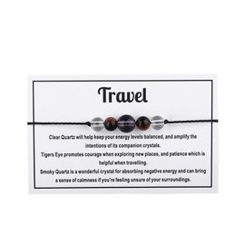 KIFEDSLJ Chakra Healing Crystal Bracelet Natural Gemstones Yoga Reiki Chakras Stone Beaded Braided Rope Bracelet with Wish Card for Women Men Meditation Lucky Relieve Anxiety Jewelry-travel