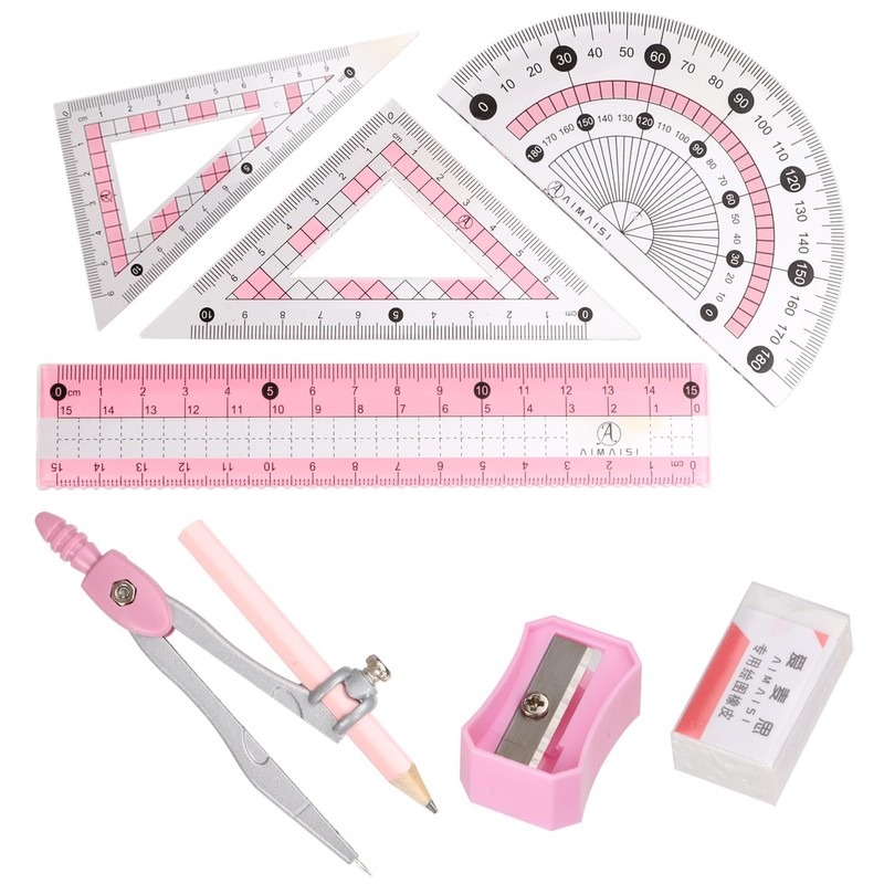 Compass Geometry Tool Protractor and Compass Set with Metal Box
