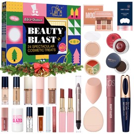 Beauty Advent Calendar, 24 Days Christmas Countdown Calendar Makeup Kit, All-in-One Professional Christmas Cosmetic Gift Set for Women, Holiday Cosmetic Surprise Starter Makeup Set for Gifts
