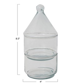 Bloomingville 2-Piece Hand-Blown Glass Stackable Jars with Lids, Clear