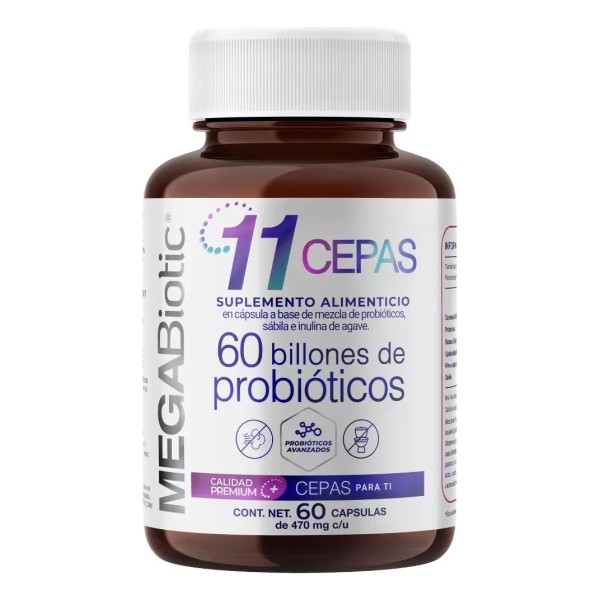 Probioticos 11 Cepas de 60 Billones Megabiotic 60 Cpsulas Sin