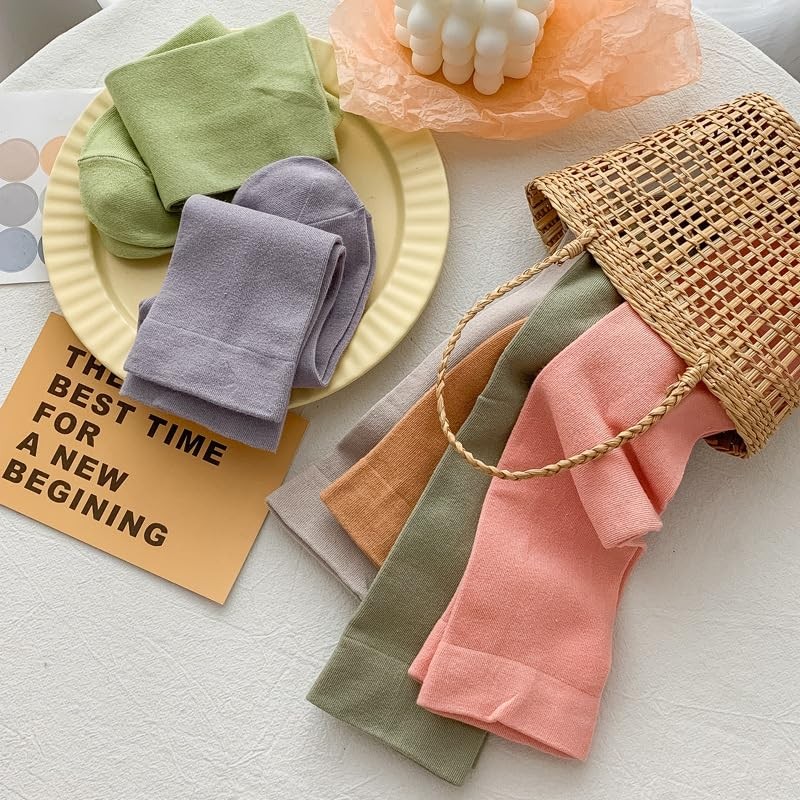 [Plus Nao] プラスナオ クルーソックス レディース 靴下 ソックス シンプル 無地 カラバリ豊富