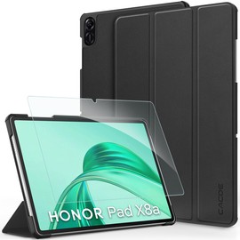 CACOE Case for Honor Pad X8a 11 Inch with Screen Protector - Ultra Thin with Stand Function Slim PU Leather Smart Protective Case Black