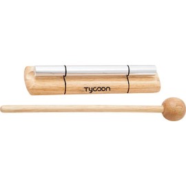 Tycoon Percussion Single Chrome Energy Chime on Siam Oak Bar - Medium