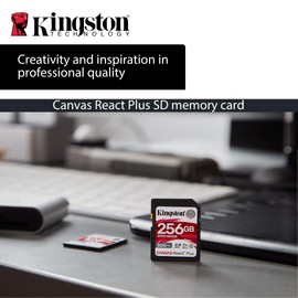 Kingston Canvas React Plus 64GB U3 V90 SD Card (2-Pack) Bundle with Focus All-in-One High Speed Card Reader (3 Items)