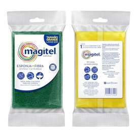 Magitel Esponja Grande Doble Uso: Fibra Ideal para Limpieza Diaria, Esponja Suave multisuprficie tamaño Grande