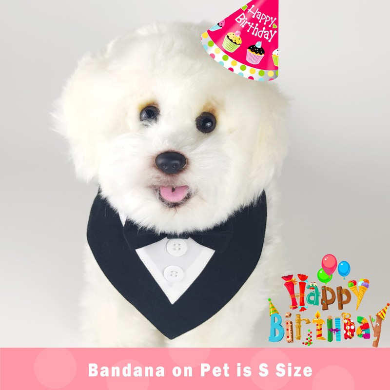 KOOLMOX Tuxedo for Large Dogs Wedding Attire, Black Tux Bow