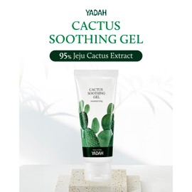 YADAH Cactus Soothing Gel (3.7fl oz) -95% Cactus Extract, Sunburn Relief,After Sun Care,Calm, Cool & Soothe Irritated Skin, Face Redness,Korean Skin Care,Vegan.