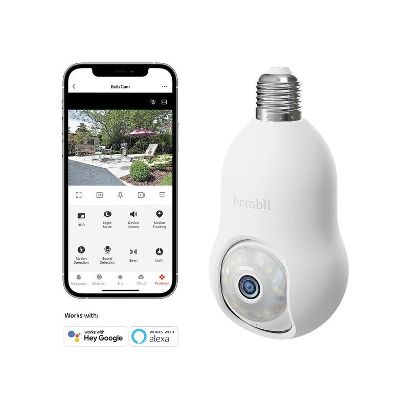 Hombli 2K QHD Outdoor Security Camera | E27 Bulb Socket