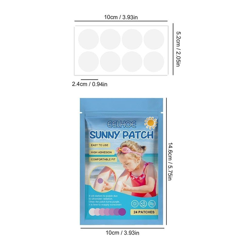 24 Pieces UV Stickers for Sunscreen, Reapply Sun Cream Stickers,